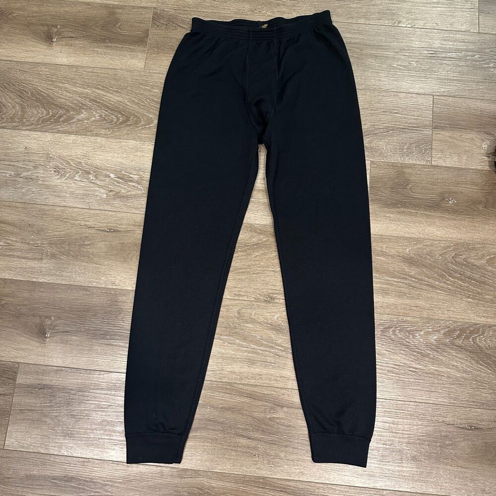 REI Mens Tall Large Polartec Fleece Thermal Base Layer Pants Long Johns Black L